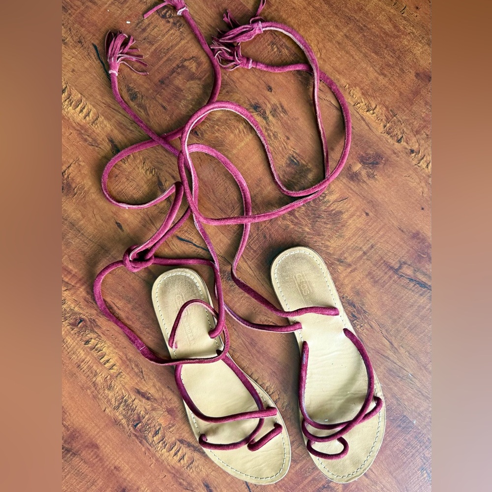 Women's Suede Lace-Up Sandals